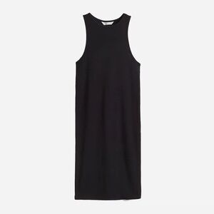 H&M Black Mini Ribbed Sleeveless Dress